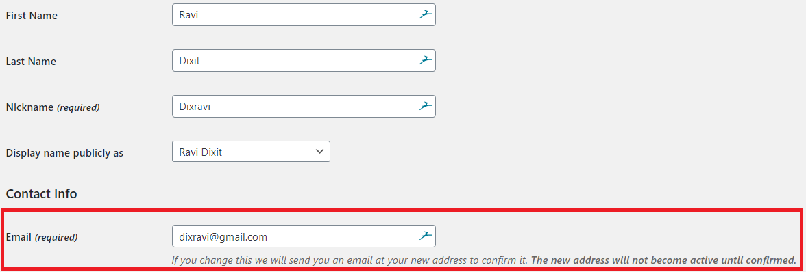change admin email address from WordPress admin dashboard